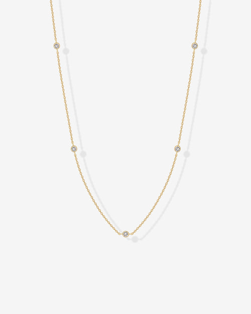 Simulated Diamond Station Necklace