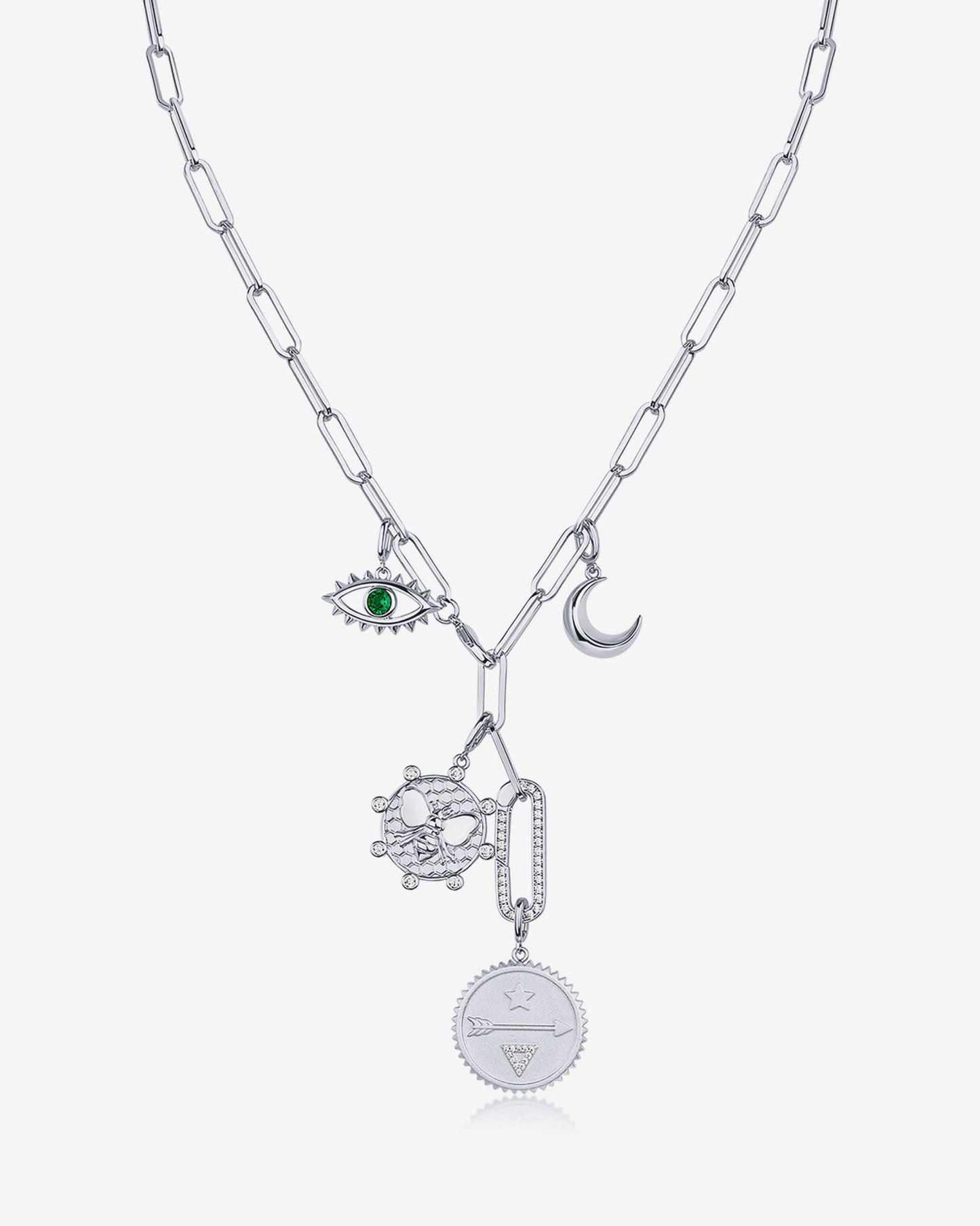 Chunky Charm Lariat Necklace