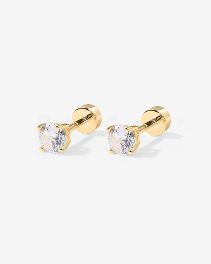 Cubic Zirconia Stud Screwbacks