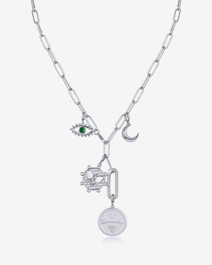Chunky Charm Lariat Necklace